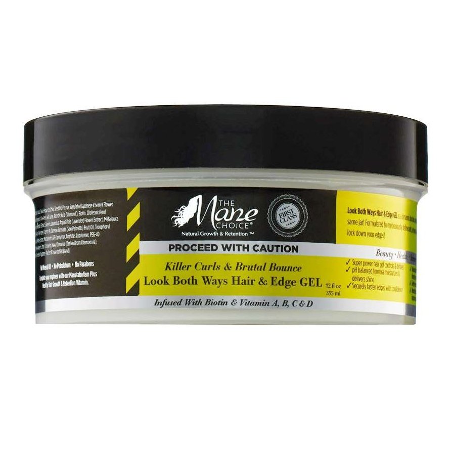 The Mane Choice Caution Killer Curls mira en ambos sentidos Gel para bordes del cabello