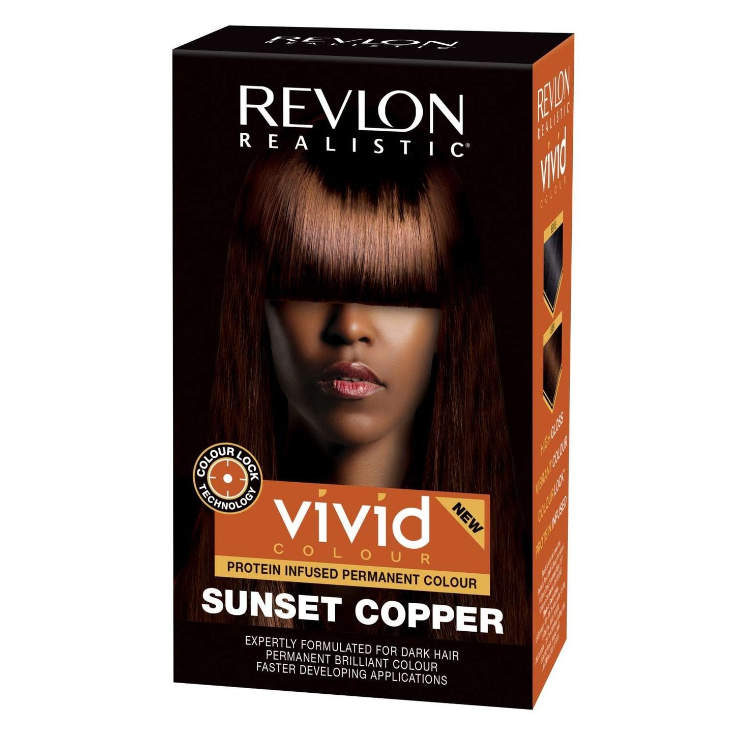Revlon Realista Color Vivo Proteína Infundida Color Permanente Atardecer Cobre