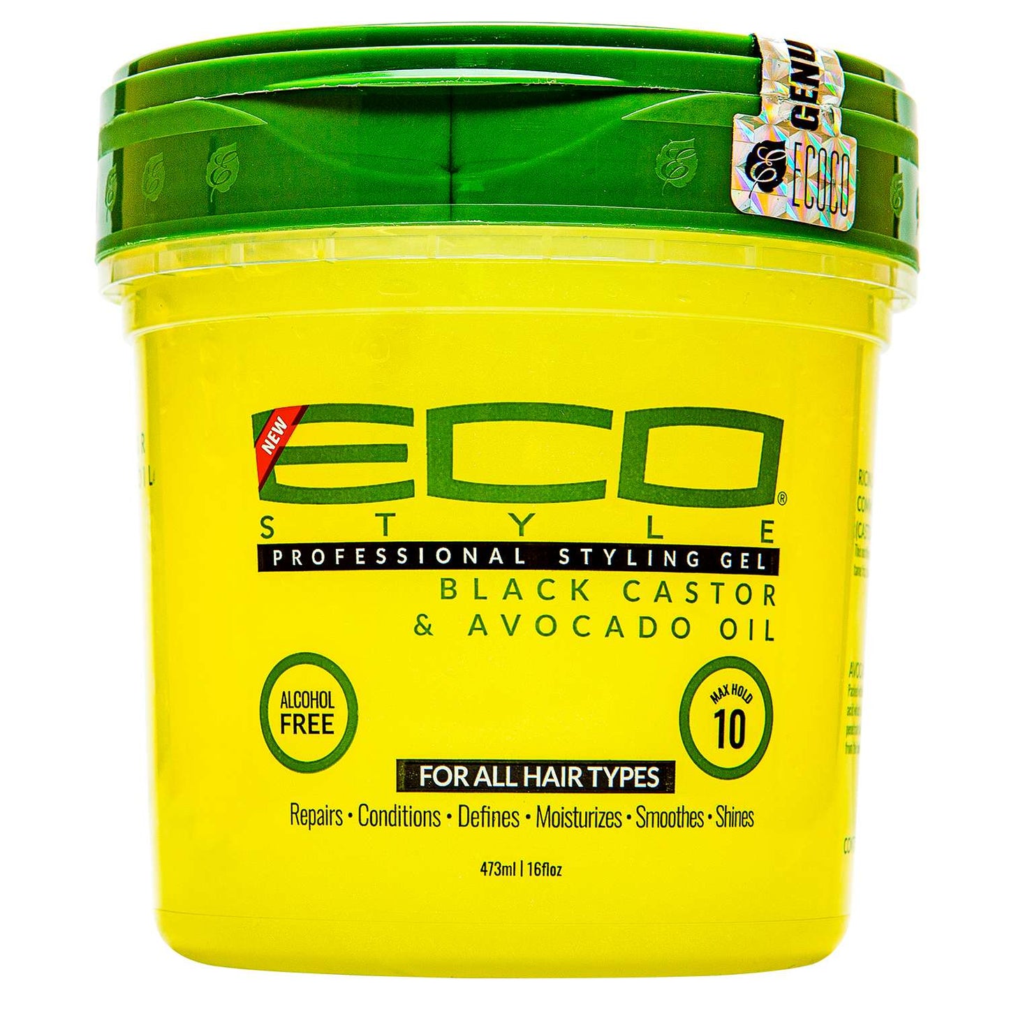 Gel de peinado Eco Style Aceite de aguacate y ricino negro