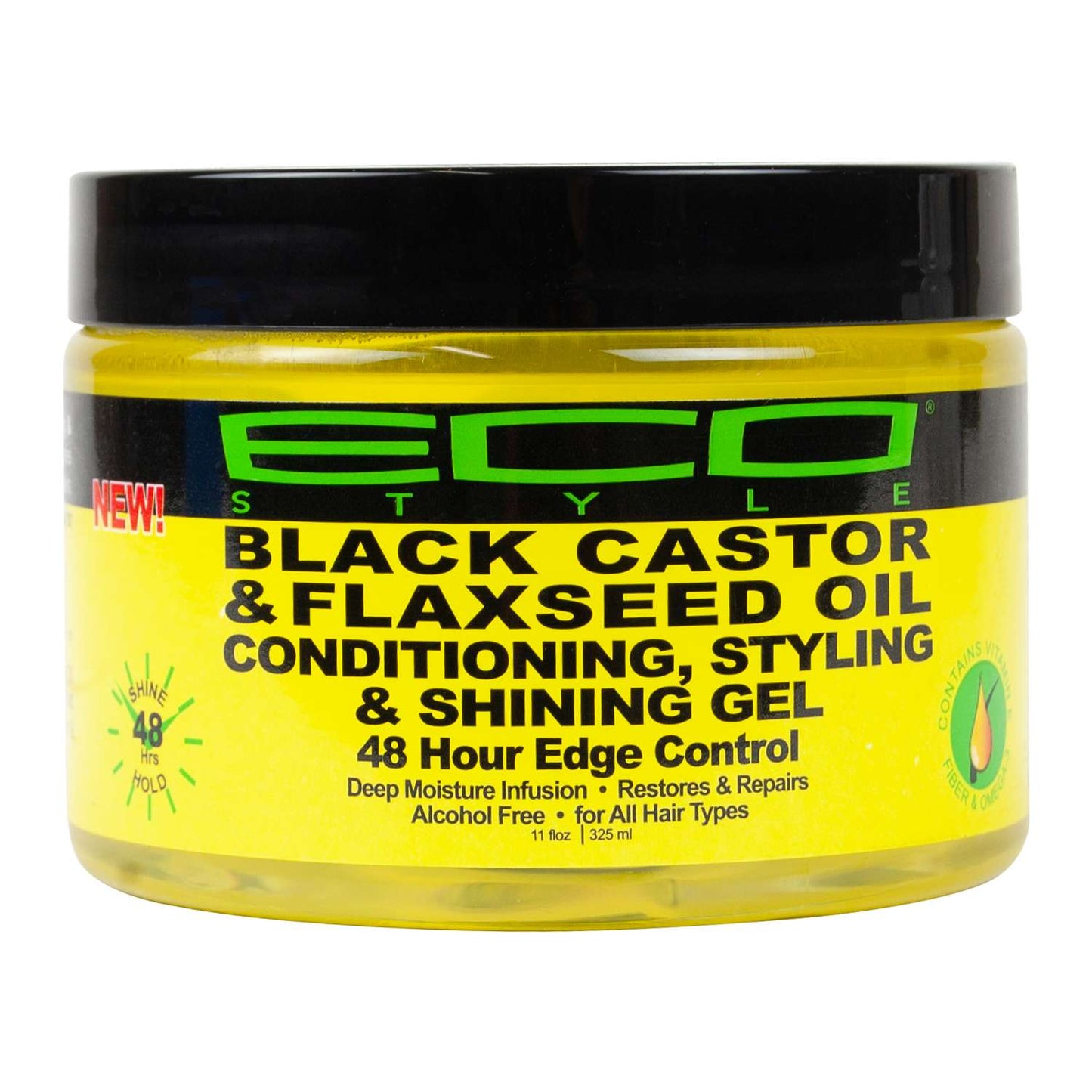 Eco Style Black Castor Flaxseed Oil Conditioning Styling Shining Gel 48 Hour Edge Control