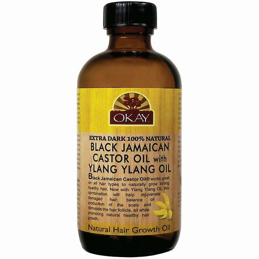 Okay 100 Percent Black Castor Oil Extra Dark Ylang Ylang