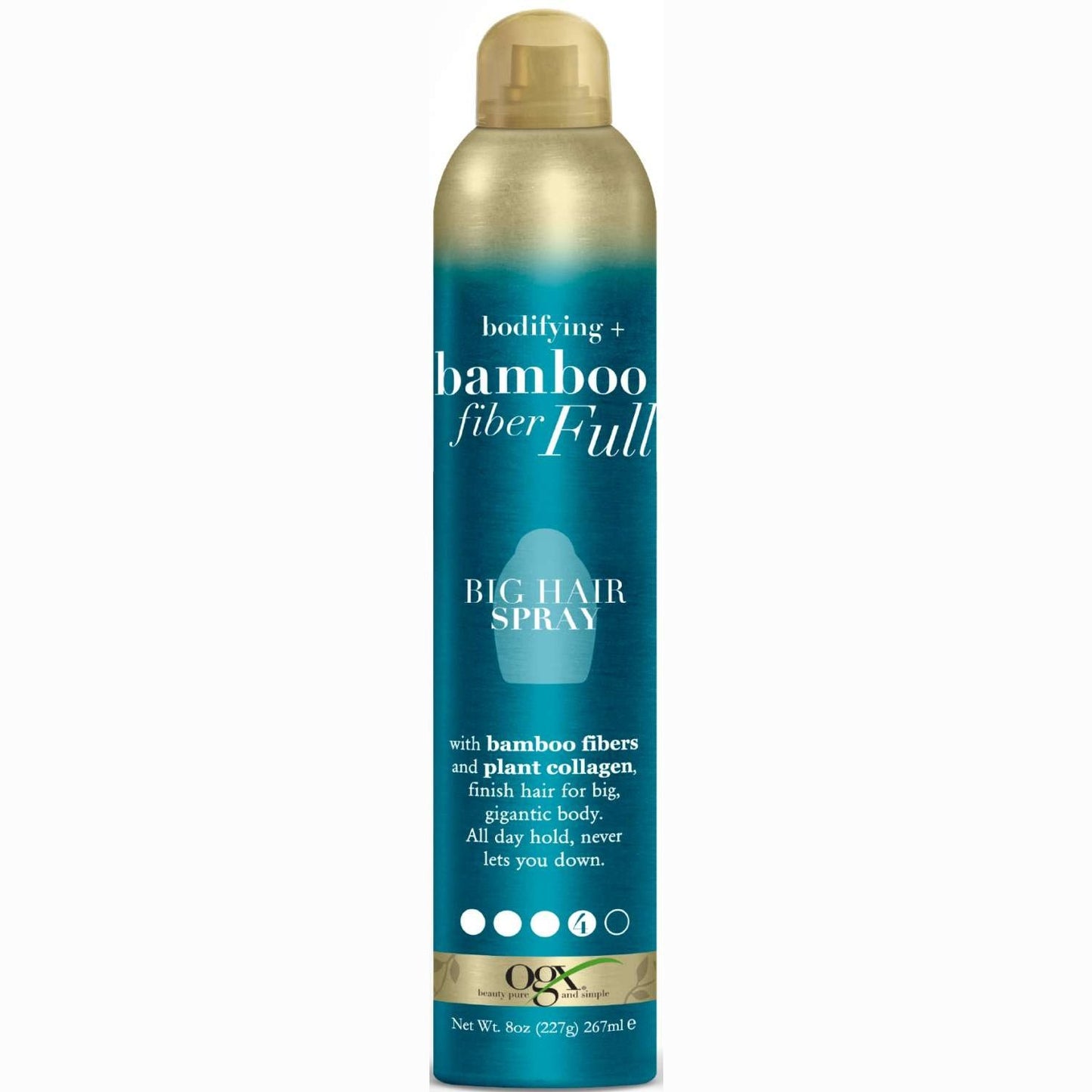 Spray para el cabello grande y completo de fibra de bambú Ogx