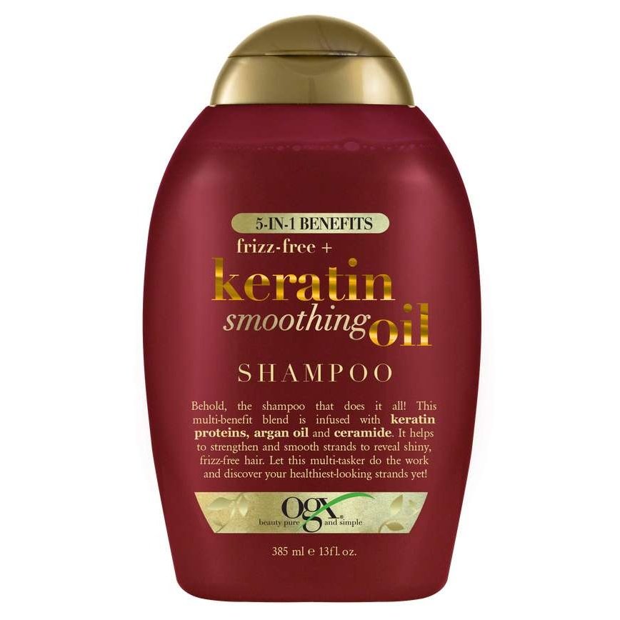 Ogx Keratin Smoothing Oil 5 en 1 Champú Beneficios