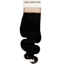 Cabello crudo: cabello humano sin procesar, cierre de alta definición, onda corporal, 12 pulgadas, color natural