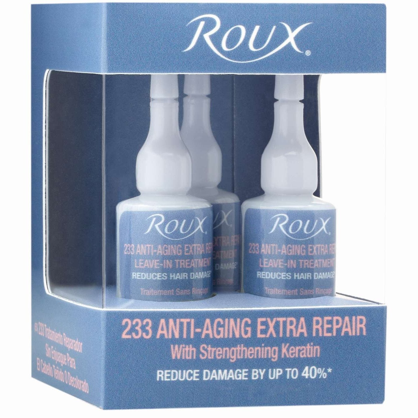 Roux 233 Tratamiento antienvejecimiento extra reparador sin aclarado, paquete de 3