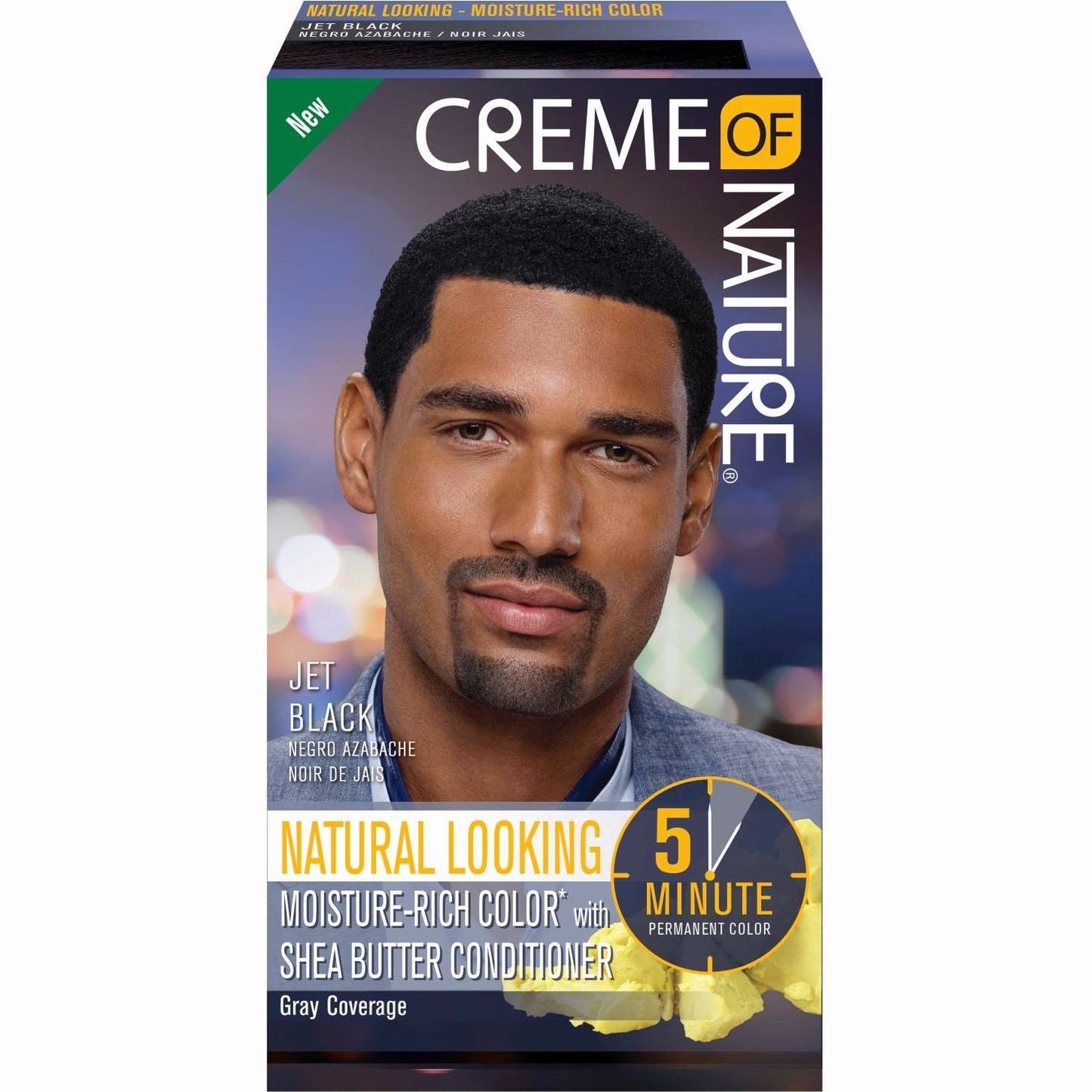 Creme Of Nature Hombres Liq Hc3 Jet Blk Nuevo