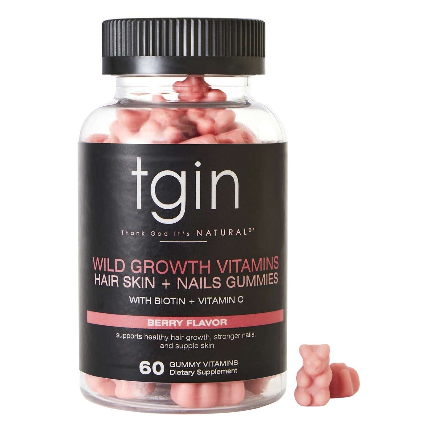 Miracle Repairx Wild Growth Vitamins Hair Skin Care Nails Gummies - 60 Count