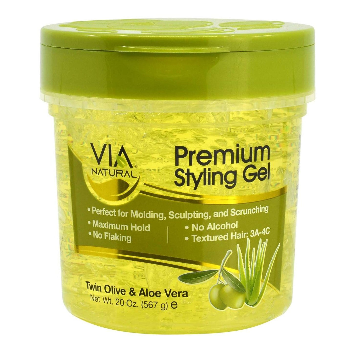 Via Gel de peinado premium Twin Olive Aloe Vera