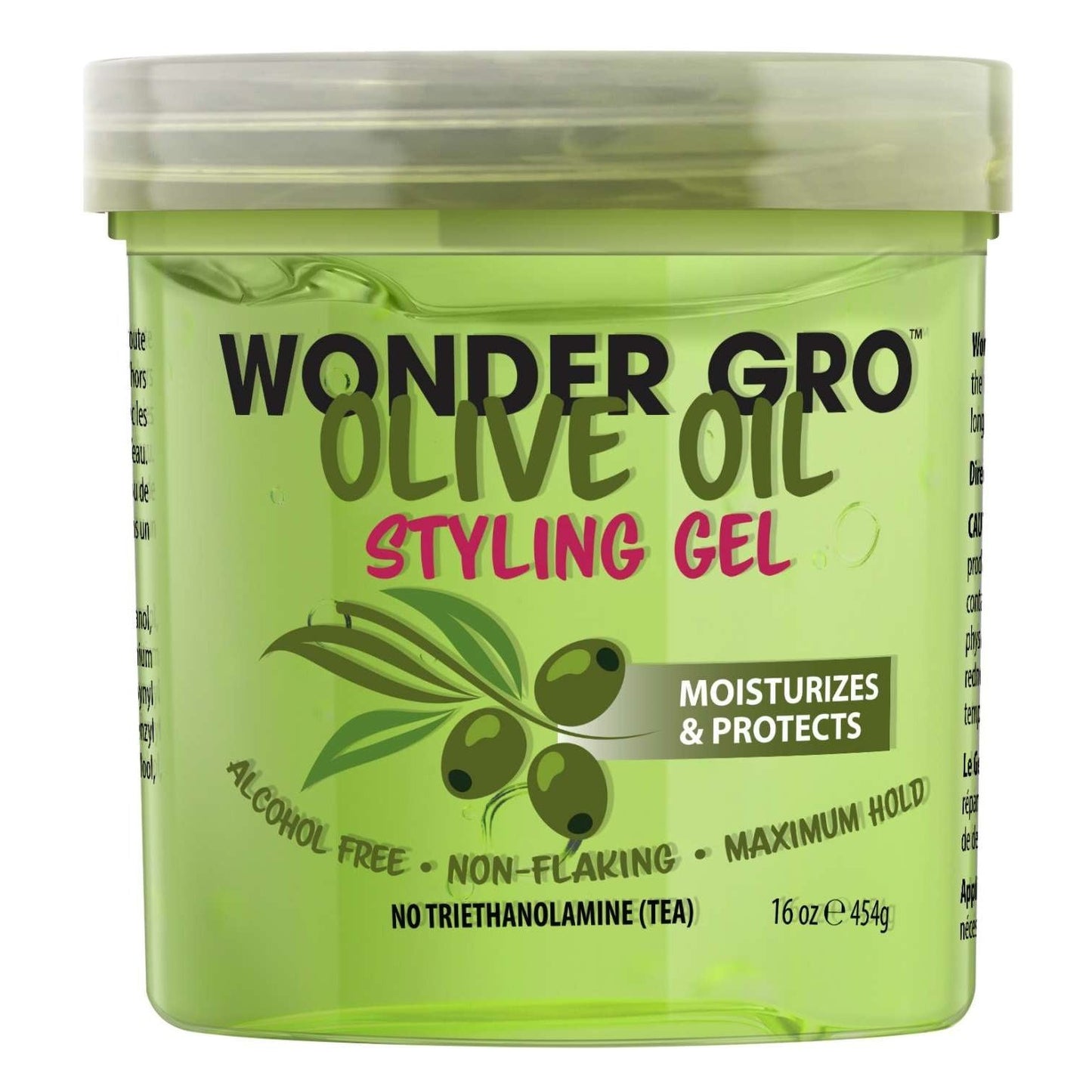 Gel para peinar el cabello con aceite de oliva Wonder Gro