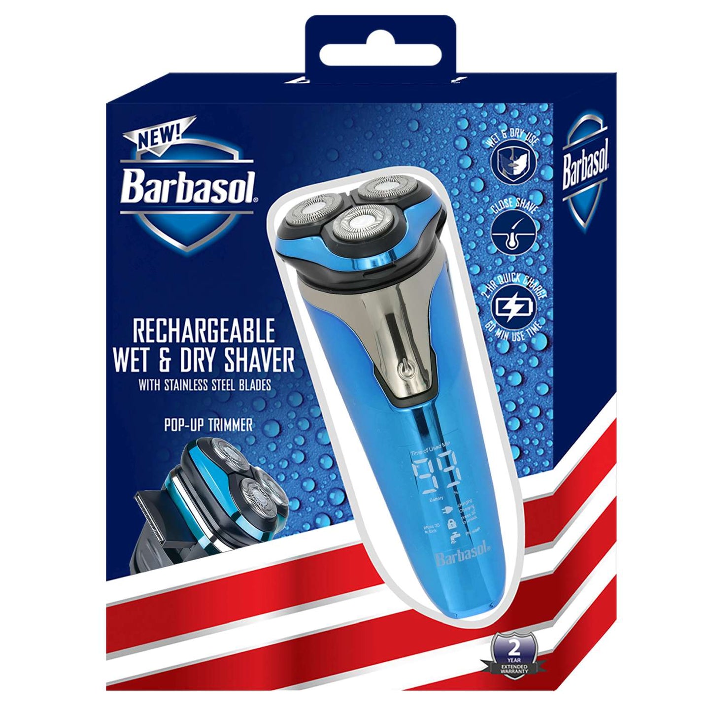 Afeitadora Rotativa Húmeda Barbasol Con Lcd