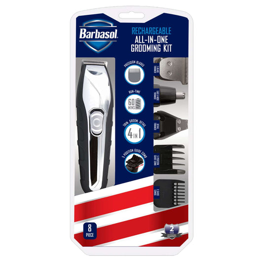 Barbasol Rechargeable All-In-One Mens Grooming Kit With Stainless Steel Blades