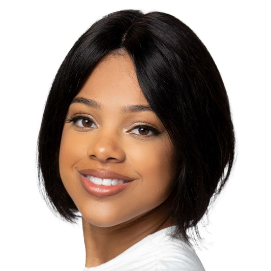 Bare Beauty - Human Hair Wig With T-Part Lace Blunt Bob-#Natural Color