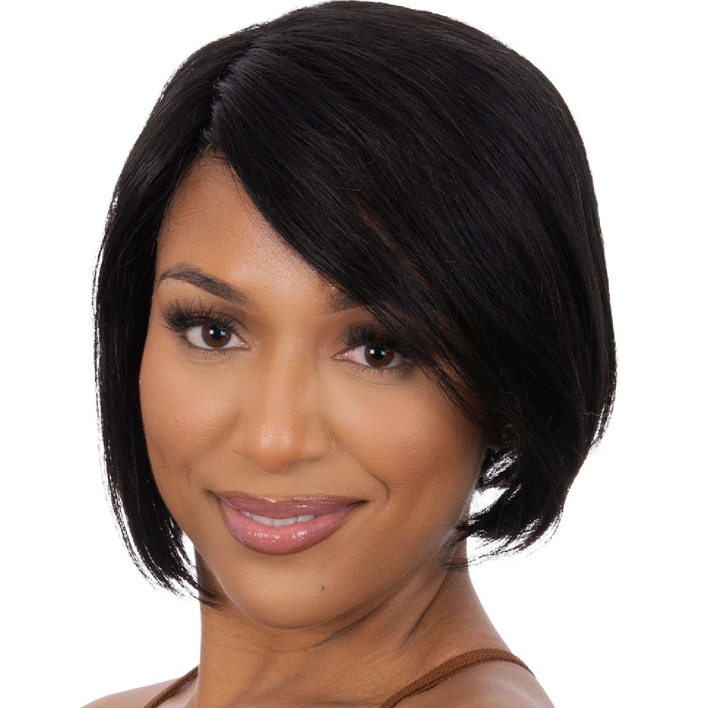 Bare Beauty - Human Hair Wig With T-Part Lace Inverted Bob-#Natural Color