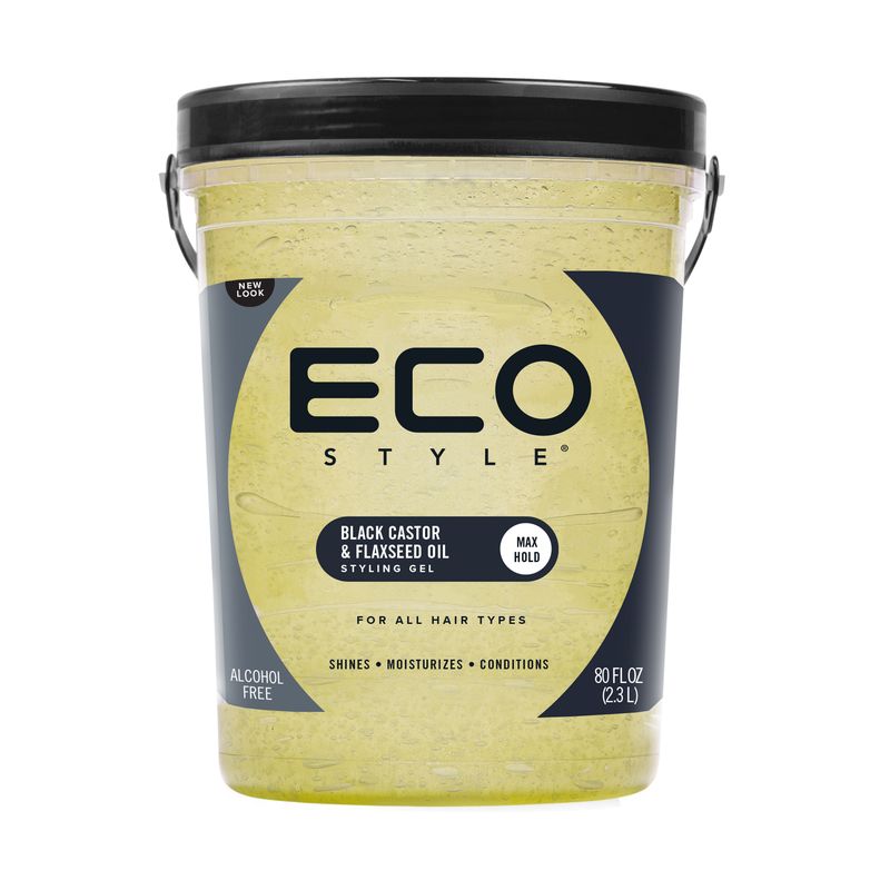 Eco Styler Gel de peinado Aceite de linaza de ricino negro 5 libras