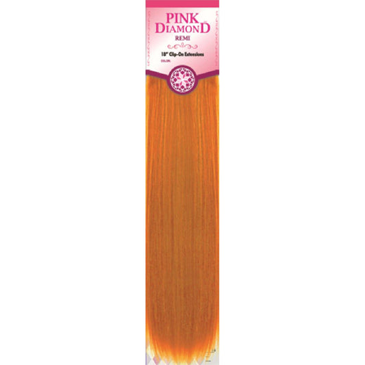 Pink Diamond - Remi Human Hair Clip On 18 Inch Orange