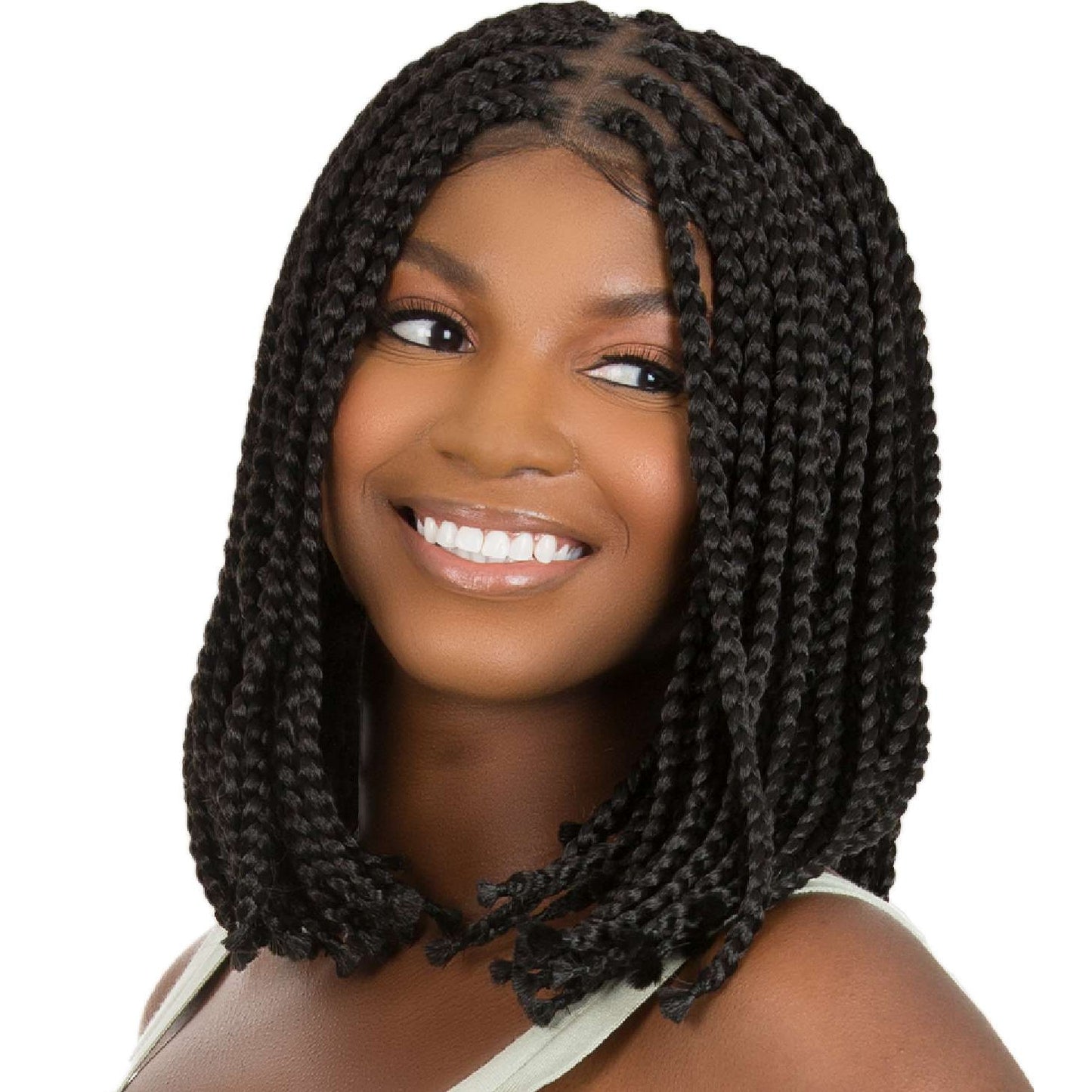 Queen B Lace Wig Qlw319 Box Braid Bob 12Inch-#1