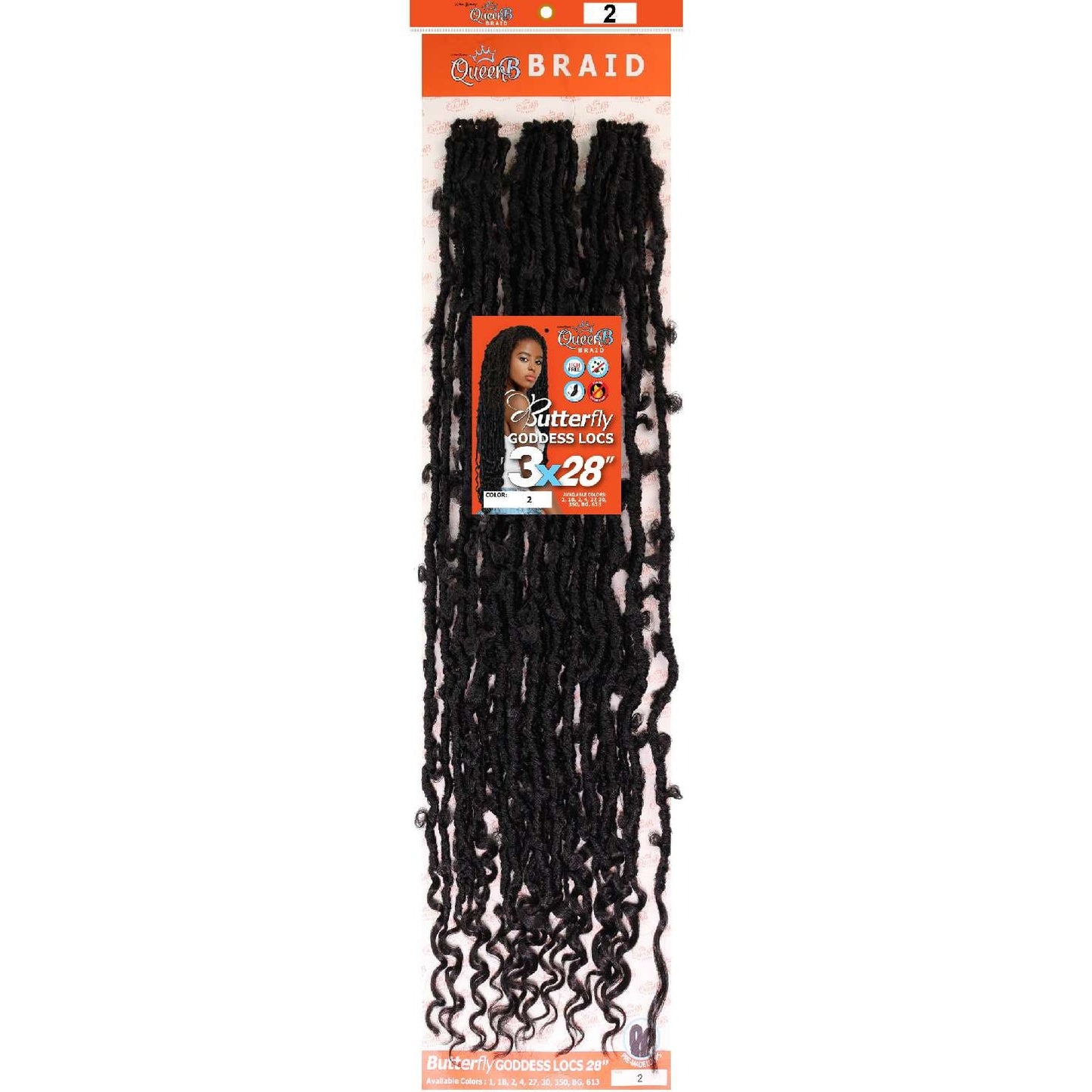 Urban Beauty Queen B Braid Synthetic Butterfly Goddess Locs 3X Value Pack 28 Inch Color 2