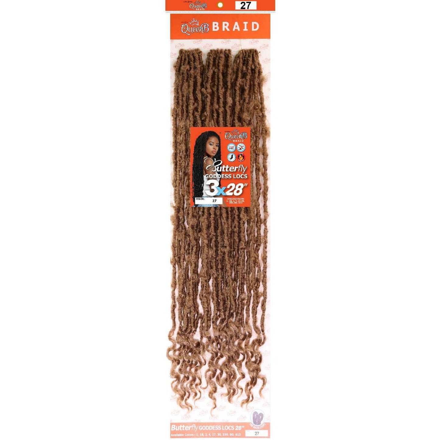 Urban Beauty Queen B Braid Synthetic Butterfly Goddess Locs 3X Value Pack 28 Inch Color 27