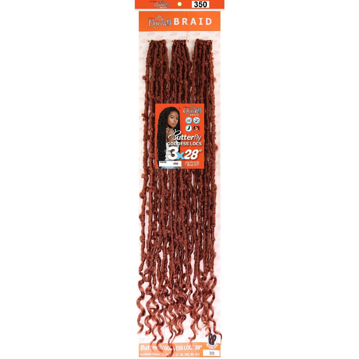 Urban Beauty Queen B Braid Synthetic Butterfly Goddess Locs 3X Value Pack 28 Inch Color 350