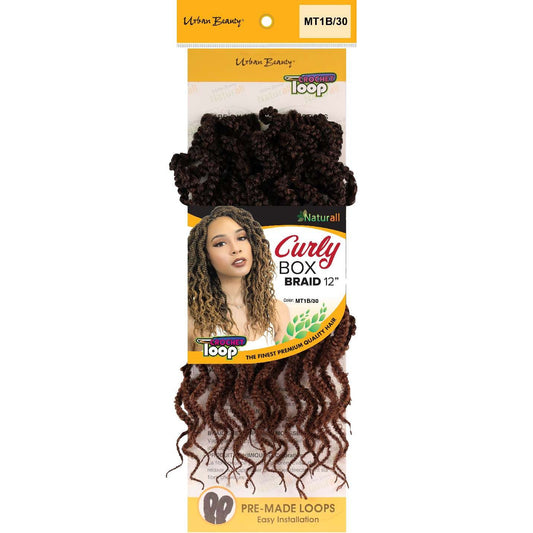 Synthetic Box Braid Curly Style 12 Inch Mt1B30