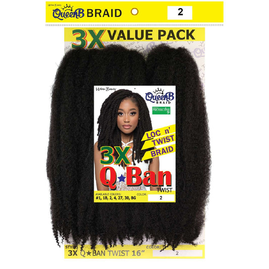 Synthetic Queen B 3X Q-Ban Twist Color #2