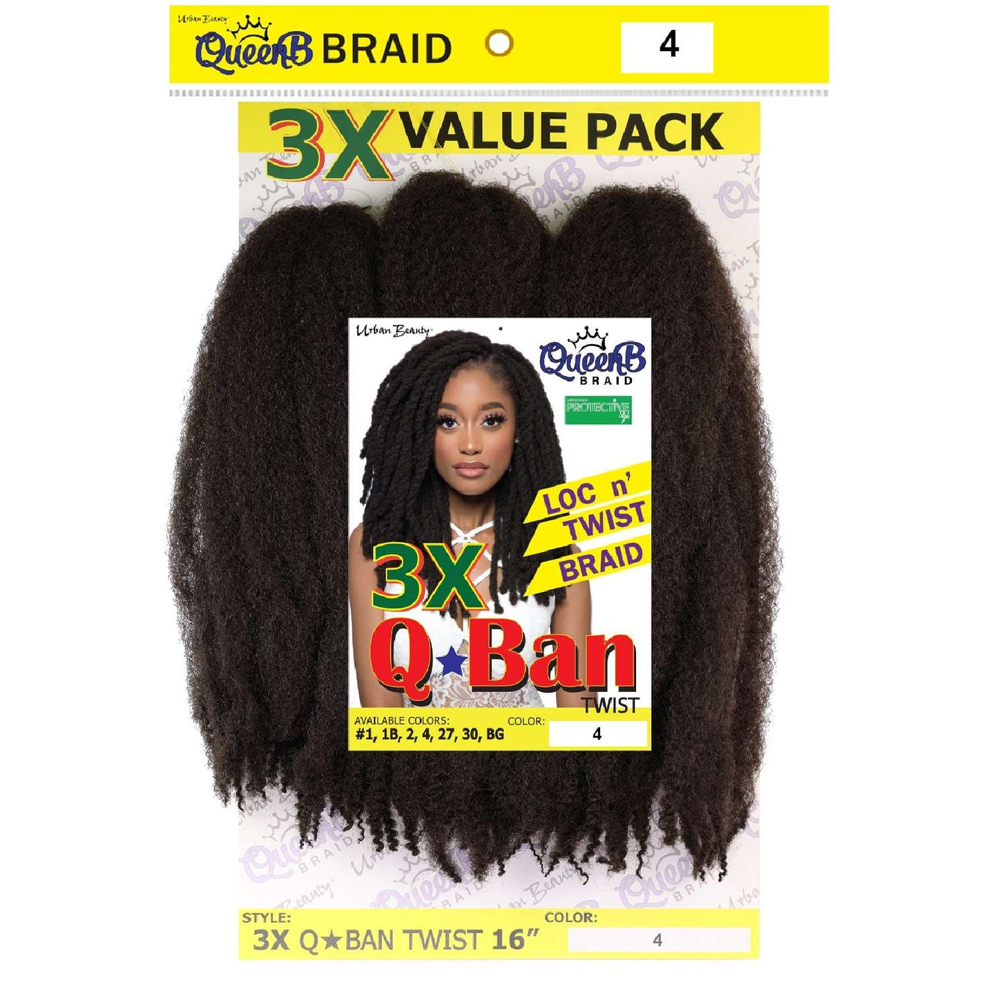 Synthetic Queen B 3X Q-Ban Twist Color #4