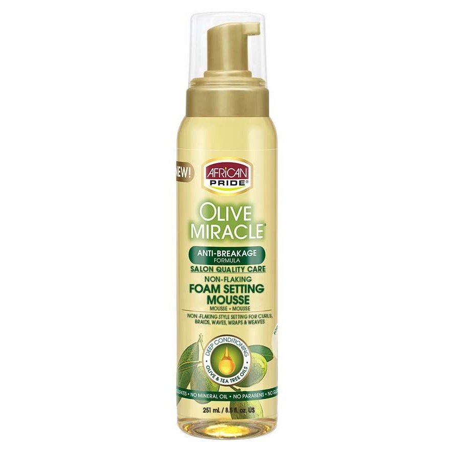 African Pride Olive Miracle Foam Setting Mousse 8.5 oz. - 6 Piece Case