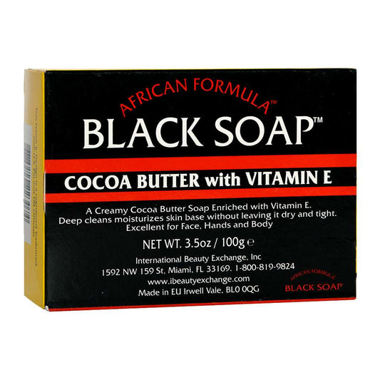 Jabón de fórmula africana Manteca de cacao negro Vitamina E 3.5 oz