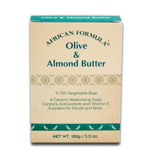 Jabón de mantequilla de oliva y almendras de fórmula africana, 3.5 oz
