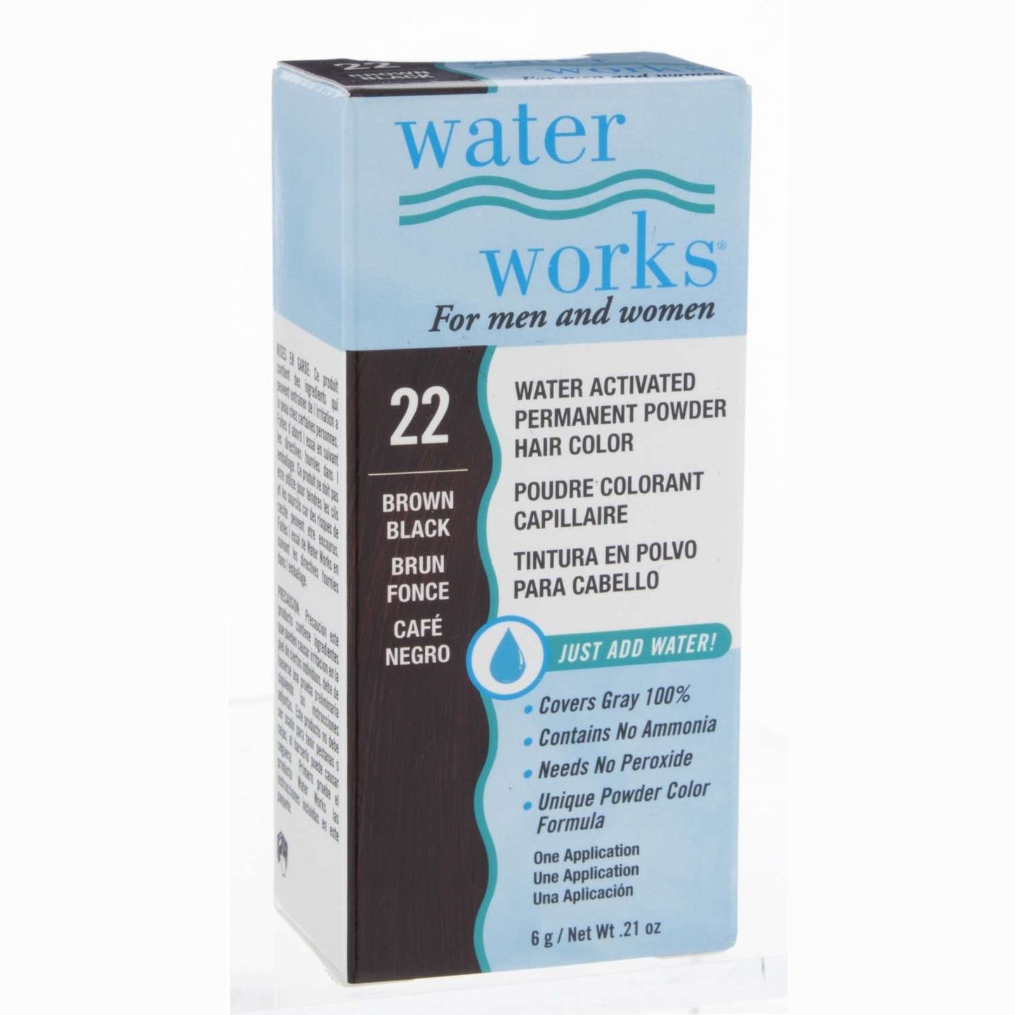 Waterworks Polvo Color de Cabello 22 Marrón Negro 0.2 Oz