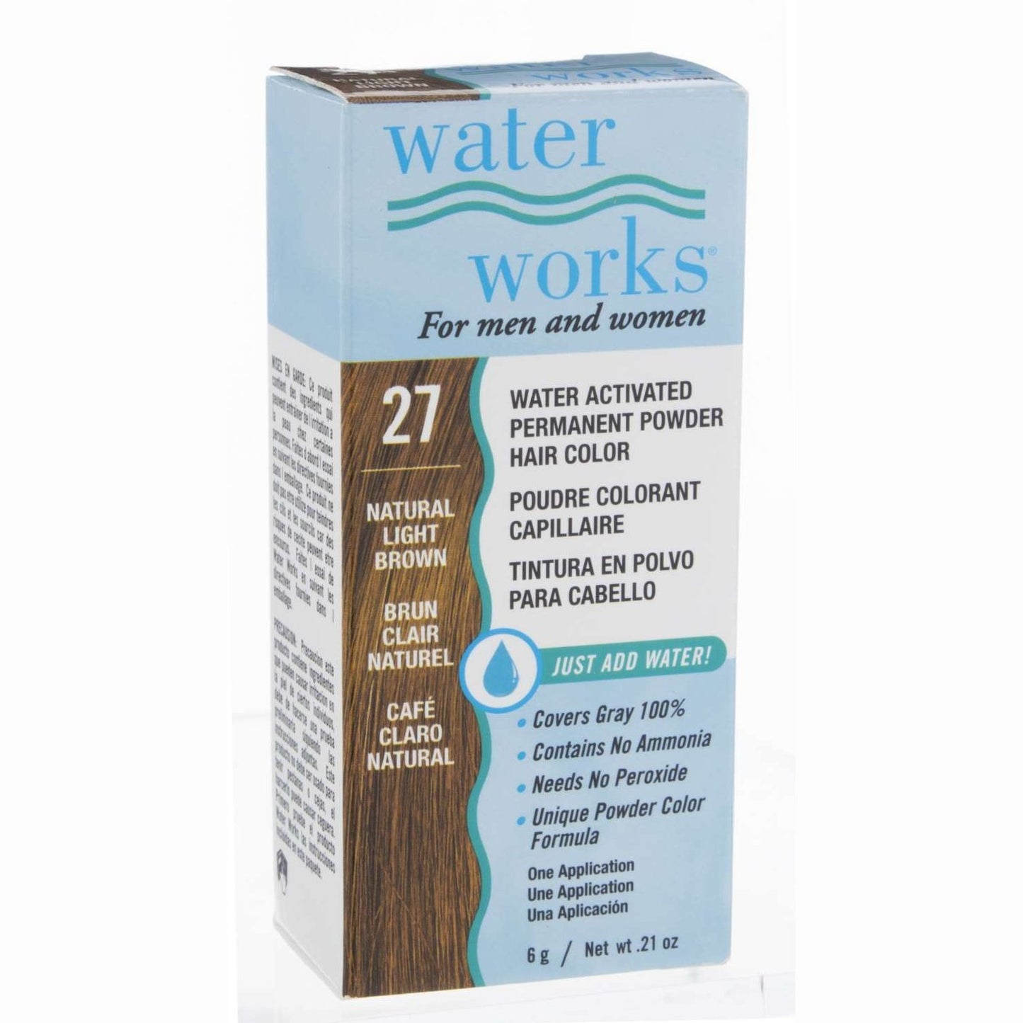 Waterworks Powder Hair Color 27 Natural Light Brown 0.2 Oz