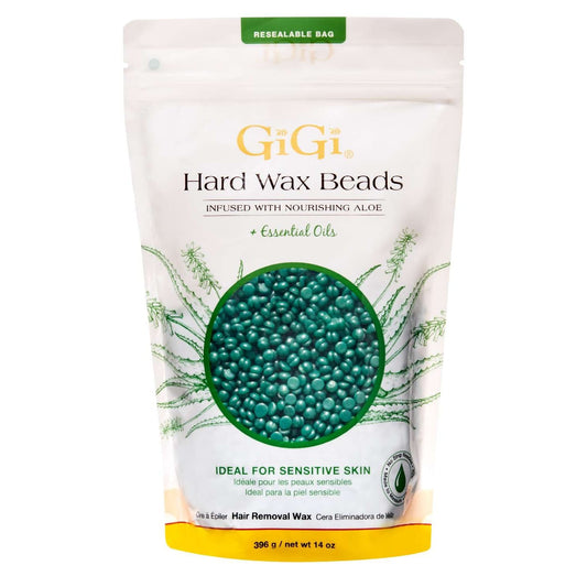 Gigi Hard Wax Beads Infused With Nourishing Aloe Oil Essential Oils 14 Oz