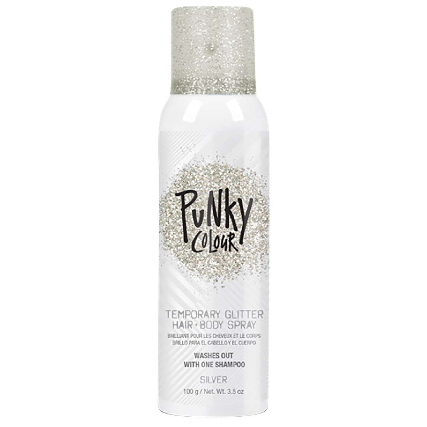 Punky Color Temporal Color Highlight Spray Glitter Plata 3.5 Oz