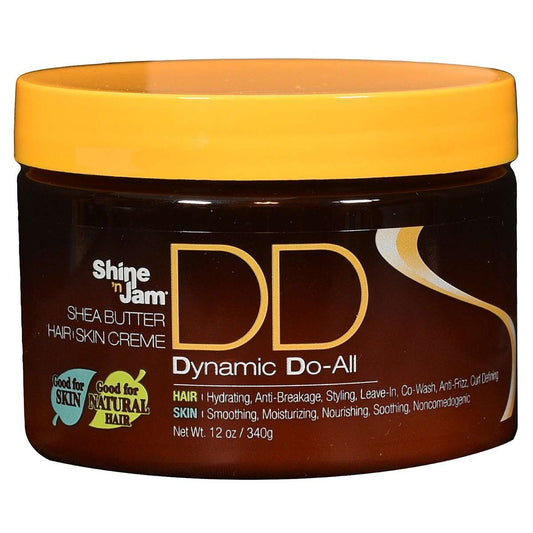 Ampro Shine N Jam Shea Butter Hair  Skin Cream Dynamic Do-All 12 Oz