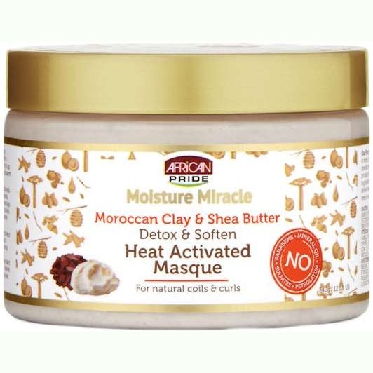 African Pride Moisture Miracle Detox suaviza la mascarilla activada por calor, 12 onzas