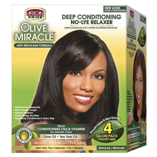 African Pride Olive Miracle No Lye 4 Touch Up Regular Kit