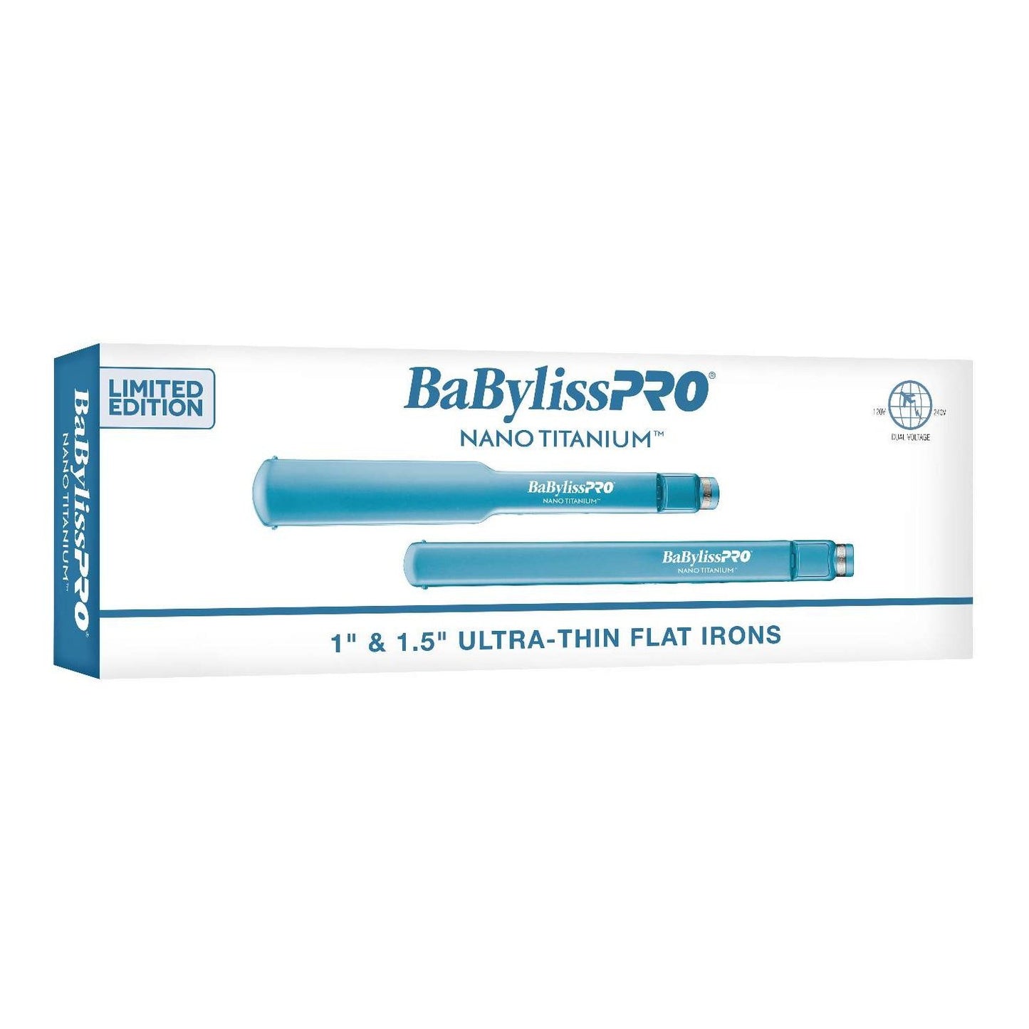 Babylisspro Nano Titanium Edición limitada Prepaquete de plancha alisadora ultrafina de 1 pulgada y 1,5 pulgadas