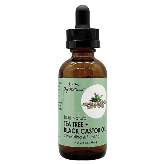 By Natures 100% Natural Tea Tree  Black Castor Oil 2.0 Fl Oz