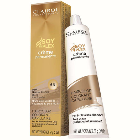 Clairol Professional Soy4Plex Permanente Crme Color de cabello 6N Rubio neutro oscuro 2.0 Oz