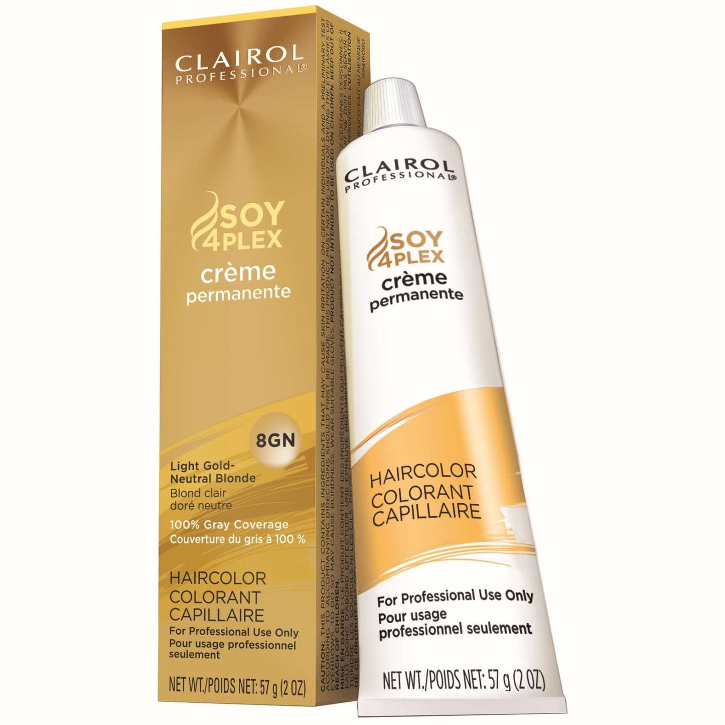 Clairol Professional Soy4Plex Permanente Crme Color de cabello 8Gn Rubio neutro dorado claro 2.0 Oz