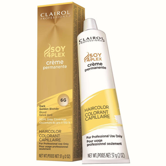 Clairol Professional Soy4Plex Permanente Crme Color de cabello 6G Rubio dorado oscuro 2.0 Oz