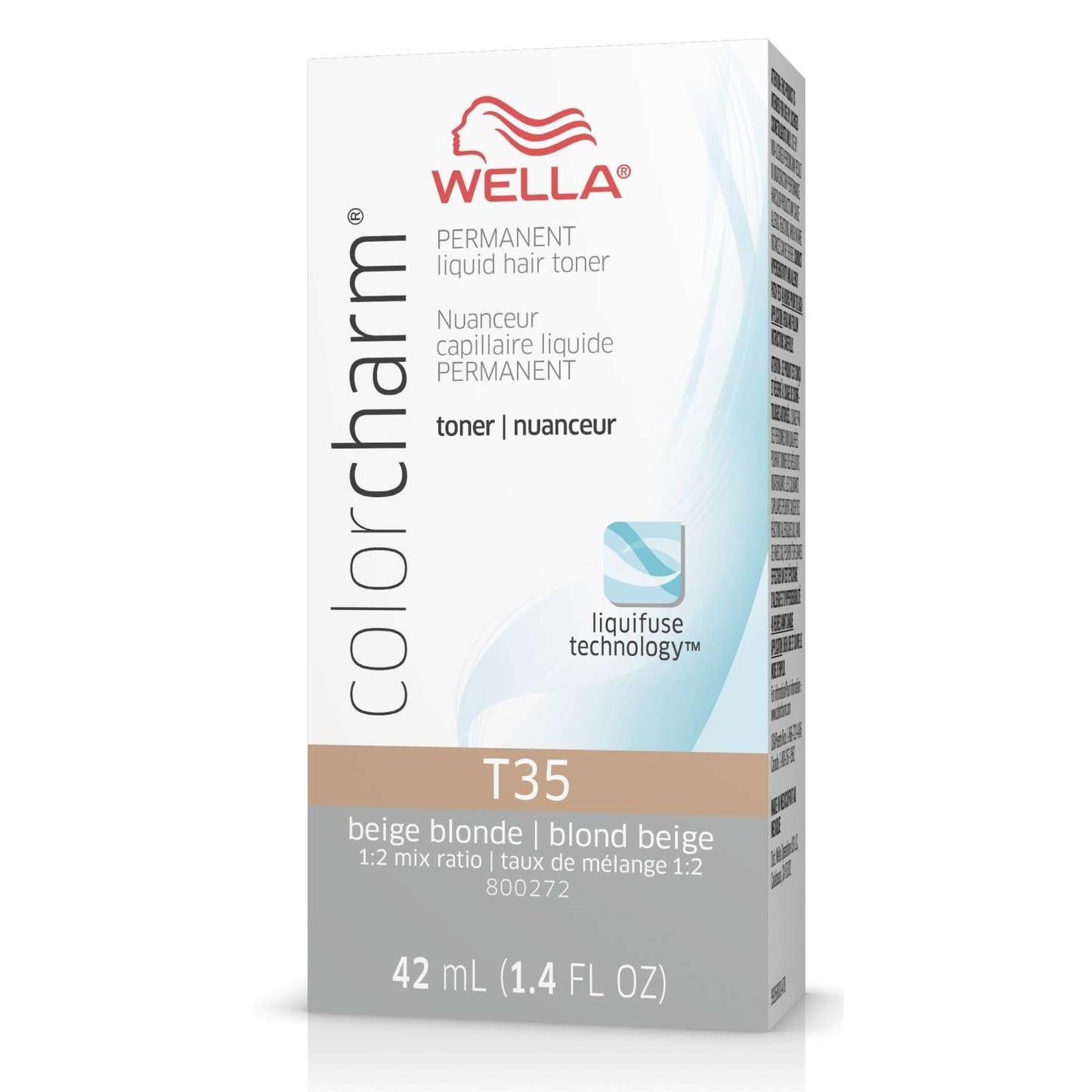 Wella Colorcharm Tónico líquido permanente para cabello T35 Rubio beige 1.4 onzas líquidas