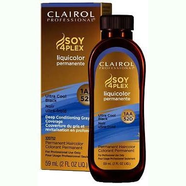 Clairol Professional Soy4Plex Liquicolor Color permanente para el cabello 1Aa52D Ultra Cool Black 2.0 Fl Oz