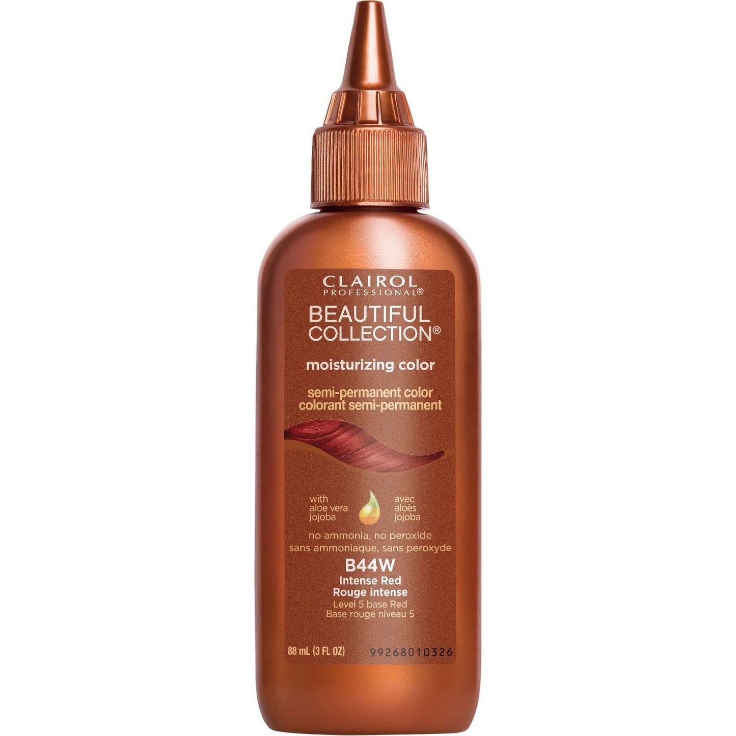 Clairol Professional Beautiful Collection Hidratante Semipermanente Color 44W Rojo Intenso 3.0 Fl Oz