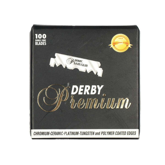 Cuchillas de afeitar Derby Premium de un solo filo, 100 unidades