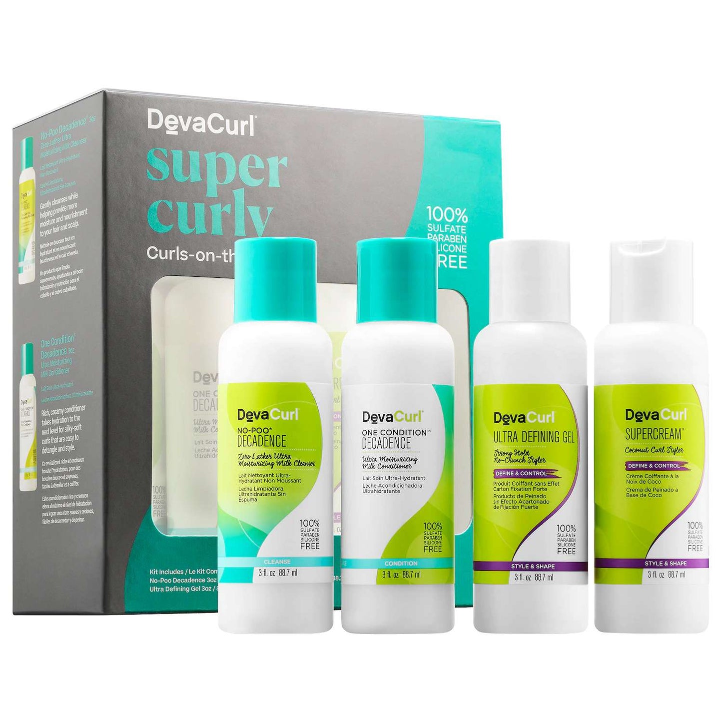 Devacurl Kit de rizos súper rizados sobre la marcha, 3 onzas