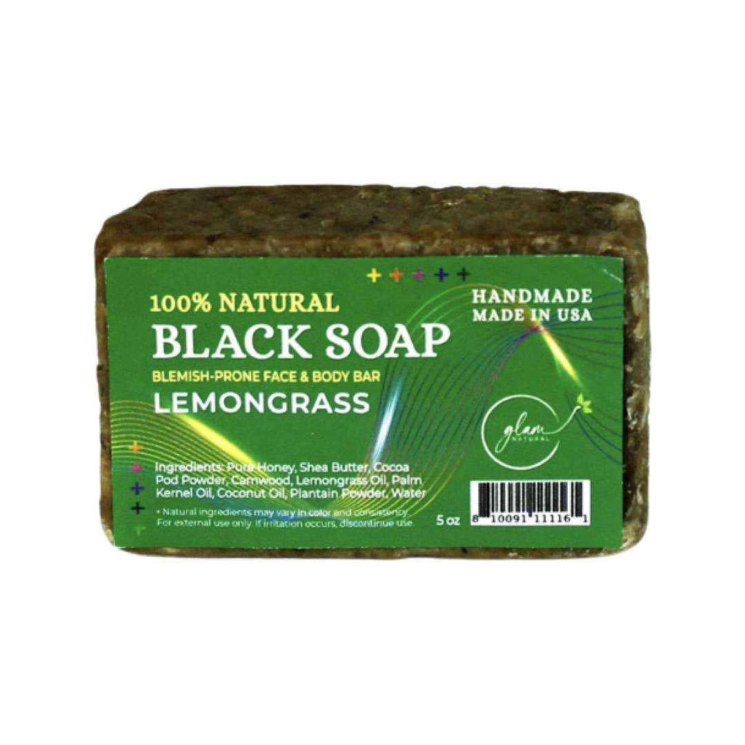 Glam Natural Black Soap Lemon Grass 5 Oz