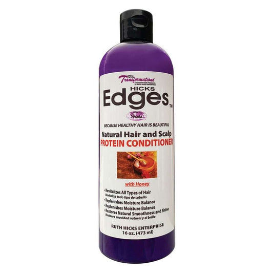 Acondicionador de proteínas para cabello y cuero cabelludo natural Hicks Edges, 16 onzas