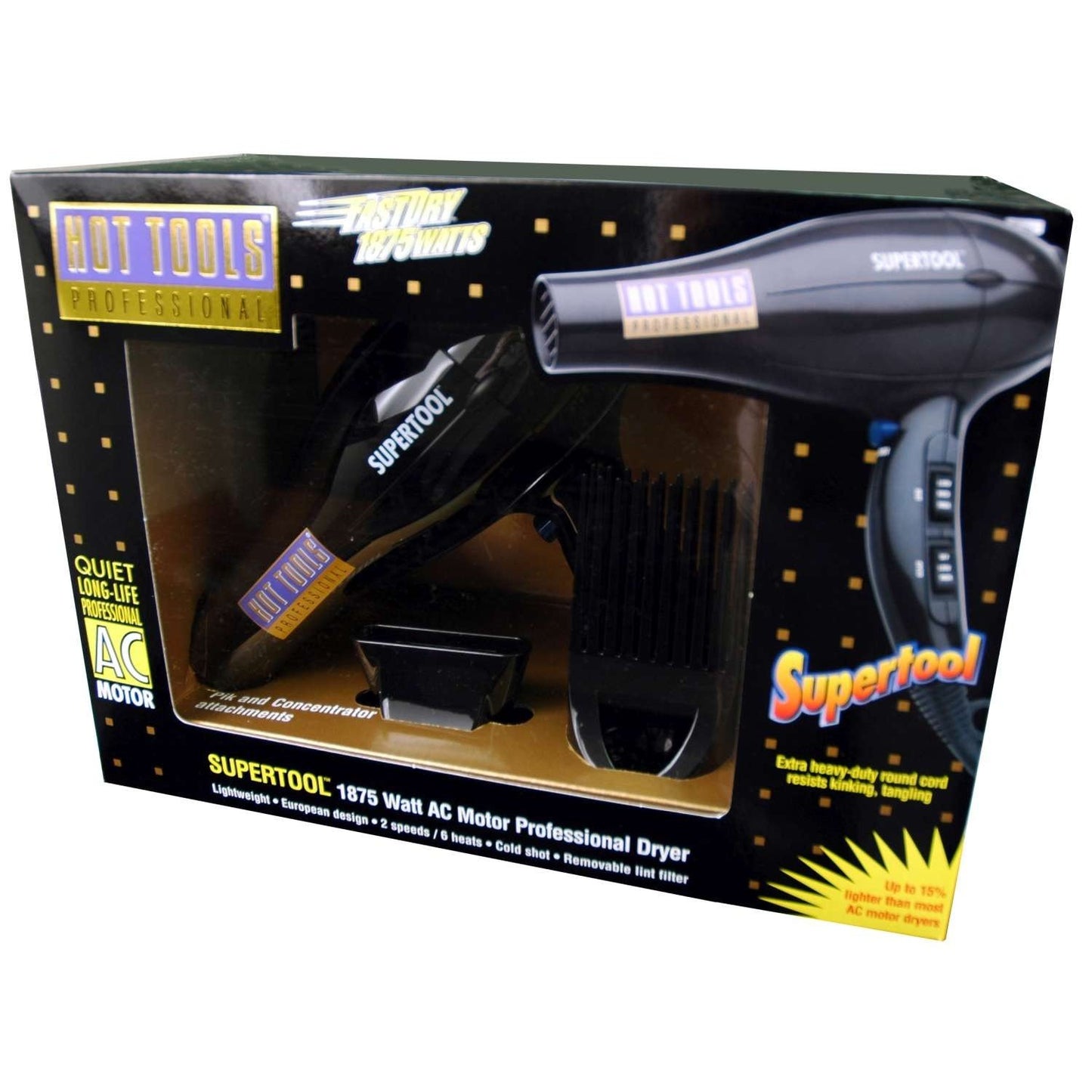 Secador profesional antiestático iónico Hot Tools - Negro