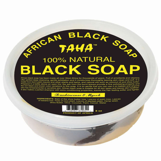Taha Black Soap Frank Myrrh Tub 8 Oz